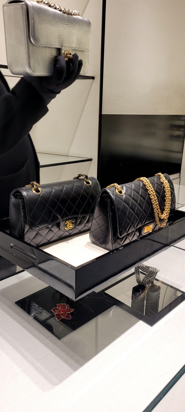 Chanel handbags on display at The Chanakya